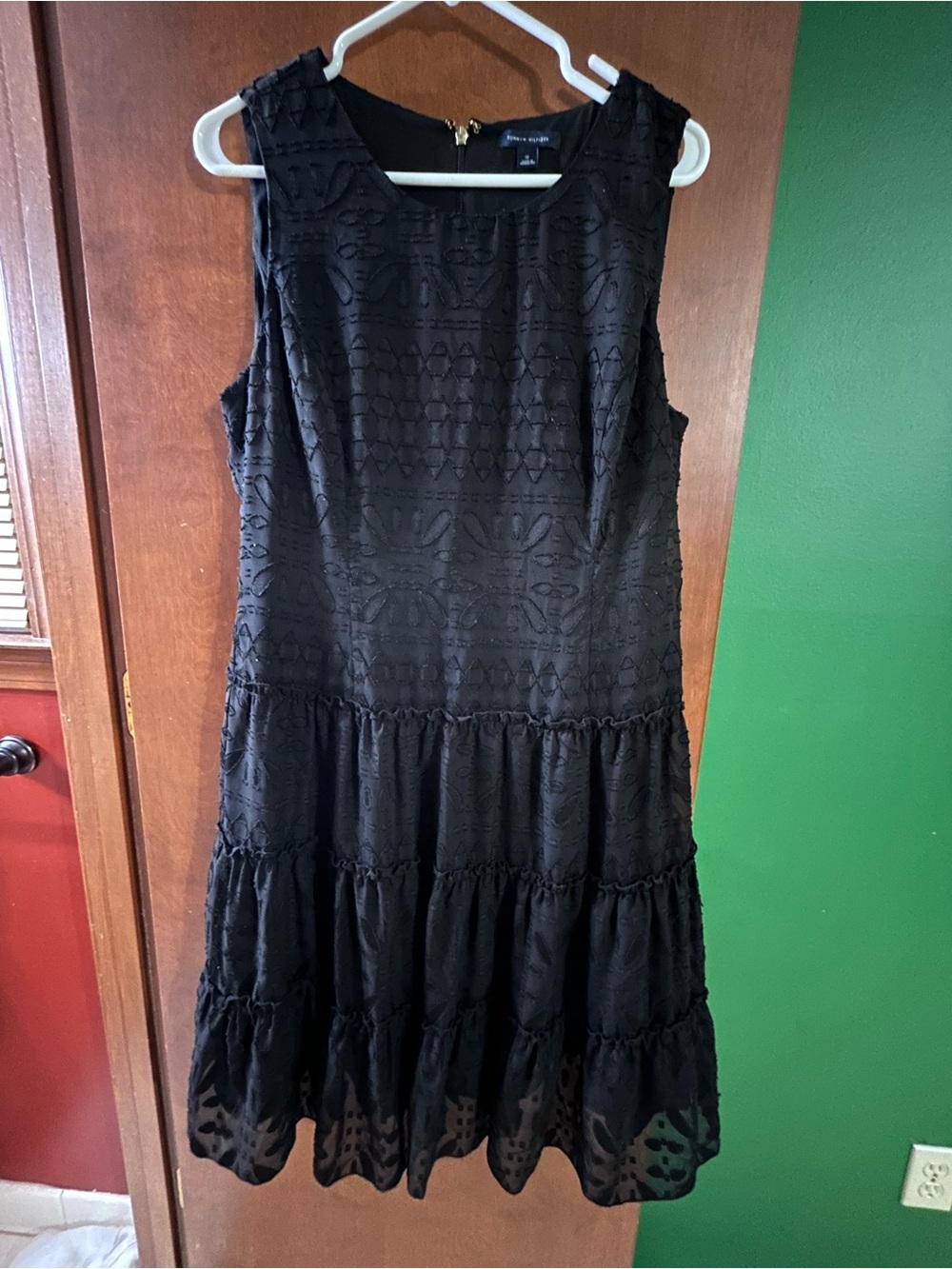 Tommy hilfiger Black Sleeveless Tiered Lace Dress